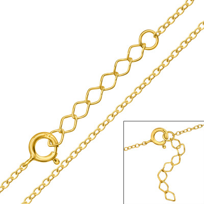 Cable Chain 43.6 cm Sterling Silver Single Chain