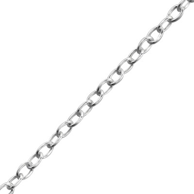 45cm Silver Cable Chain with 5cm Extension Included