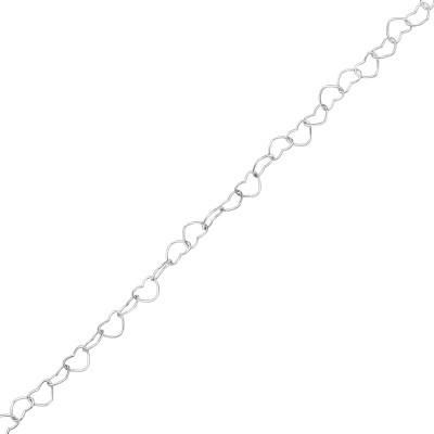 30cm Silver Heart Link Chain with 10cm Extension Included