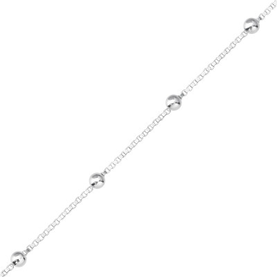 Box Chain with 2mm Balls Sterling Silver Single Chain