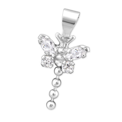 Butterfly Sterling Silver Pendant with Cubic Zirconia