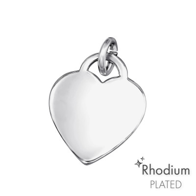 Heart Sterling Silver Engravable Pendant