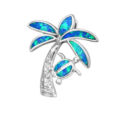 Palm Tree Sterling Silver Pendant