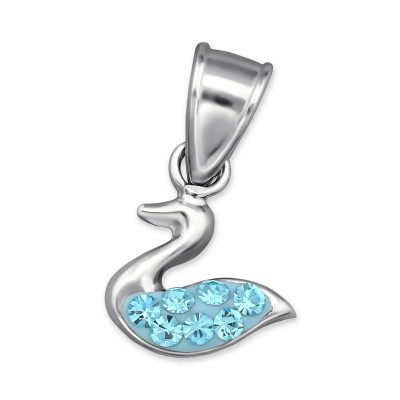 Swan Sterling Silver Pendant with Crystal