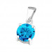 Silver 6mm Round Birthstone Pendant with Cubic Zirconia