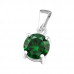 Silver 6mm Round Birthstone Pendant with Cubic Zirconia