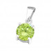Silver 6mm Round Birthstone Pendant with Cubic Zirconia