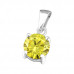 Silver 6mm Round Birthstone Pendant with Cubic Zirconia