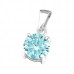 Silver 6mm Round Birthstone Pendant with Cubic Zirconia