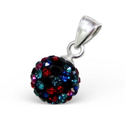 Ball Sterling Silver Pendant with Crystal