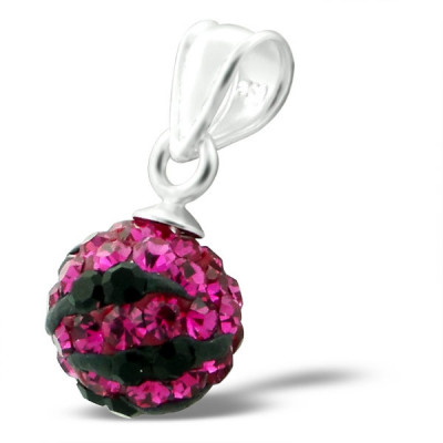 Ball Sterling Silver Pendant with Crystal