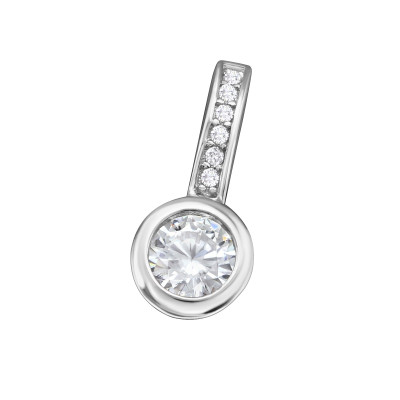 Classic Sterling Silver Pendant with Cubic Zirconia