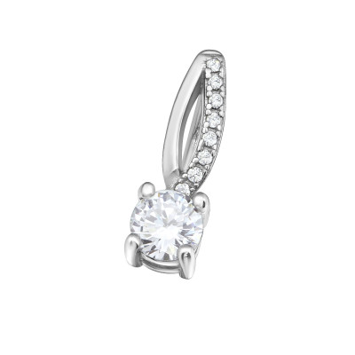 Classic Sterling Silver Pendant with Cubic Zirconia