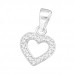 Silver Heart Pendant with Cubic Zirconia