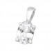 Silver Oval Pendant with Cubic Zirconia