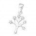 Silver Tree Pendant with Cubic Zirconia