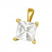 Silver Square Pendant with Cubic Zirconia