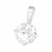 Silver Round Pendant with Cubic Zirconia