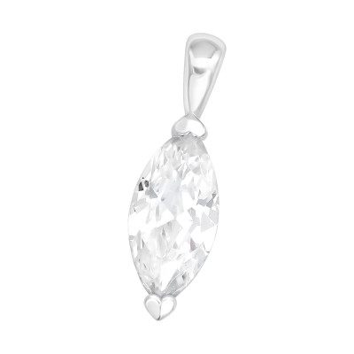 Silver Marquise Pendant with Cubic Zirconia