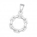 Silver Circle Pendant with Cubic Zirconia