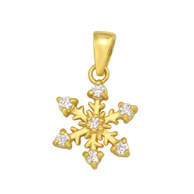 Silver Snowflake Pendant with Cubic Zirconia