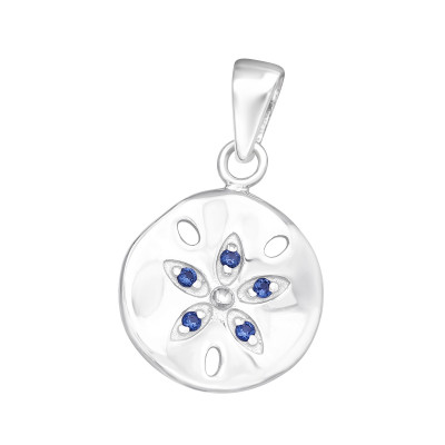 Silver Flower Pendant with Cubic Zirconia