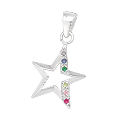 Silver Star Pendant with Cubic Zirconia