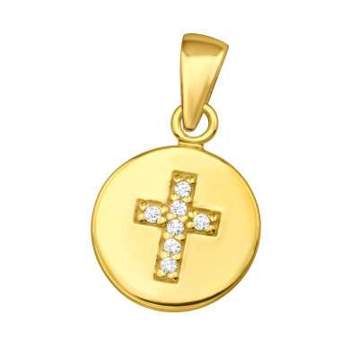 Cross Sterling Silver Pendant with Cubic Zirconia