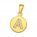 Letter A Sterling Silver Pendant with Cubic Zirconia