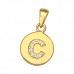 Letter C Sterling Silver Pendant with Cubic Zirconia