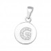 Letter G Sterling Silver Pendant with Cubic Zirconia