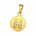 Letter H Sterling Silver Pendant with Cubic Zirconia