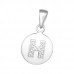 Letter H Sterling Silver Pendant with Cubic Zirconia