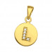 Letter L Sterling Silver Pendant with Cubic Zirconia