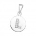 Letter L Sterling Silver Pendant with Cubic Zirconia