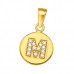 Letter M Sterling Silver Pendant with Cubic Zirconia