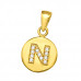 Letter N Sterling Silver Pendant with Cubic Zirconia