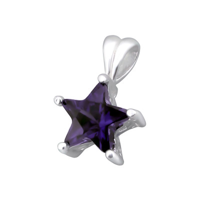 Silver Star Pendant with Cubic Zirconia