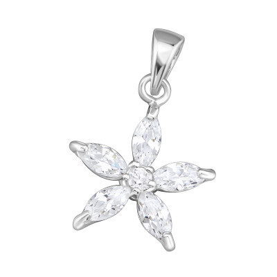 Silver Star Pendant with Cubic Zirconia