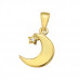 Silver Crescent Moon Pendant with Cubic Zirconia