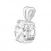 Oval Sterling Silver Pendant with Cubic Zirconia