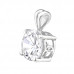 Round Sterling Silver Pendant with Cubic Zirconia