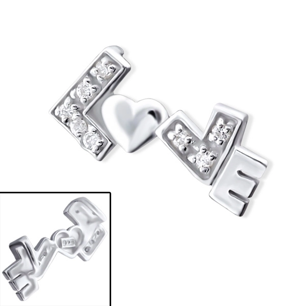 Love Sterling Silver Pendant with Cubic Zirconia