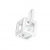 Silver Square Pendant with Cubic Zirconia