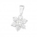 Silver Flower Pendant with Cubic Zirconia