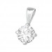 Silver Round Pendant with Cubic Zirconia