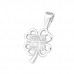 Silver Clover Leaf Pendant with Cubic Zirconia