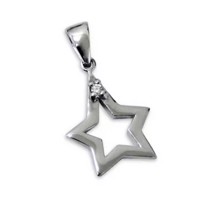 ■ENGBROX■ silver925 starlight cubic necklace EBNL24015SV Cubic Zirconia Star Necklace Pendant in Sterling Silver
