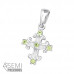 Silver Cross Pendant with Semi Precious Natural Stone