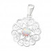 Silver Flower Pendant with Synthetic Opal